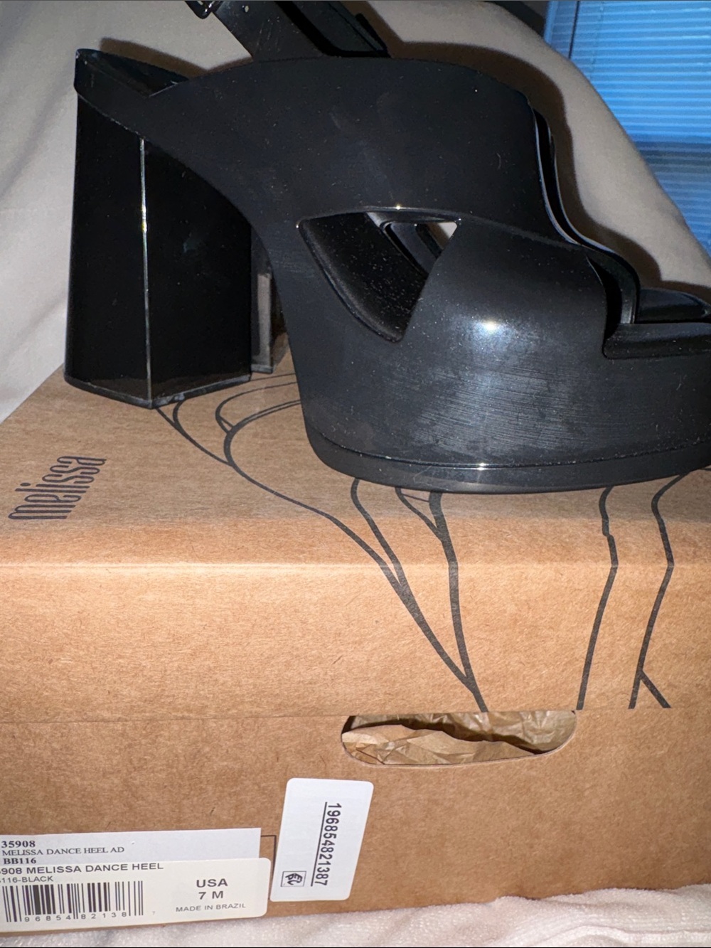 NWT Melissa Dance Slingback Platform Sandal in Black - Picture 7 of 14